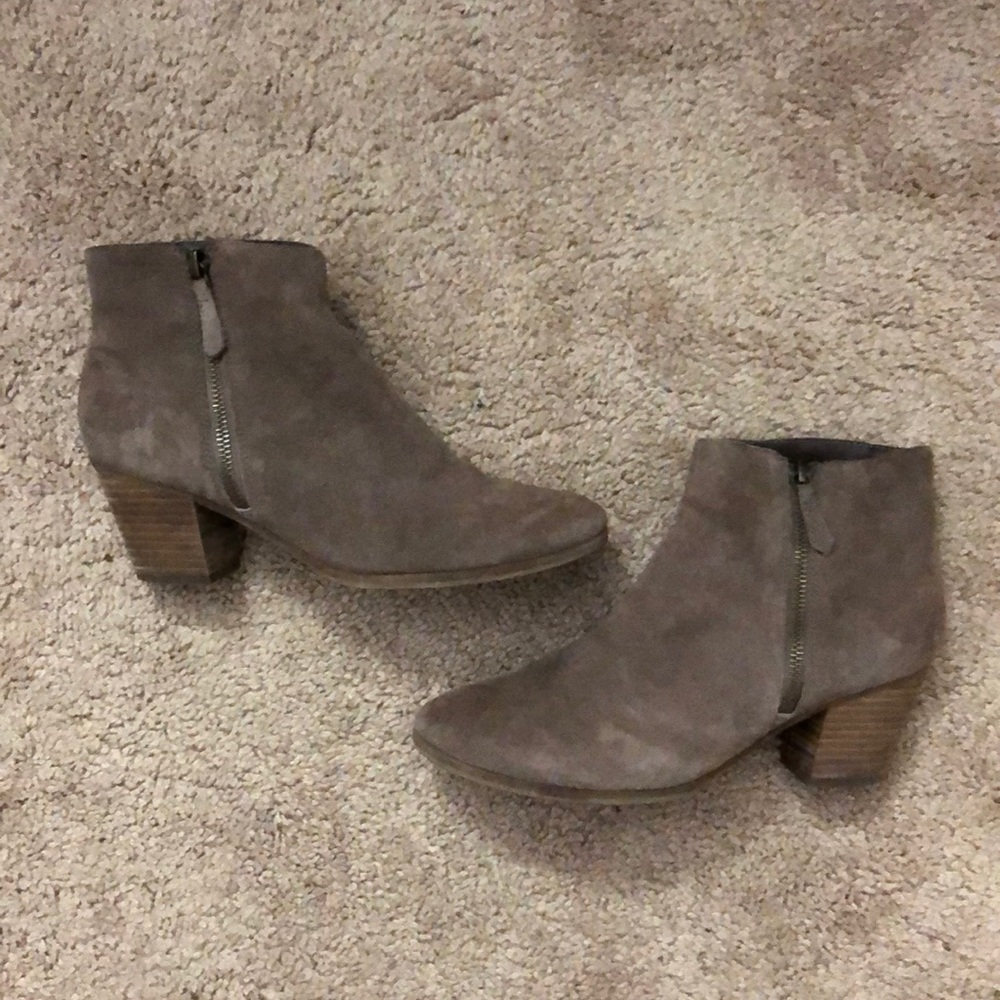 Tan suede booties
